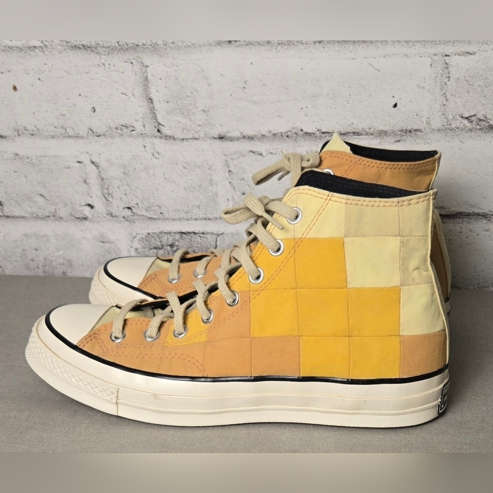 Converse Chuck 70 Hi Patchwork Mustard Egret High Top Sneakers Mens 9.5